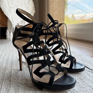 Jimmy Choo - Black High Heeled Strappy with Stiletto Heel
